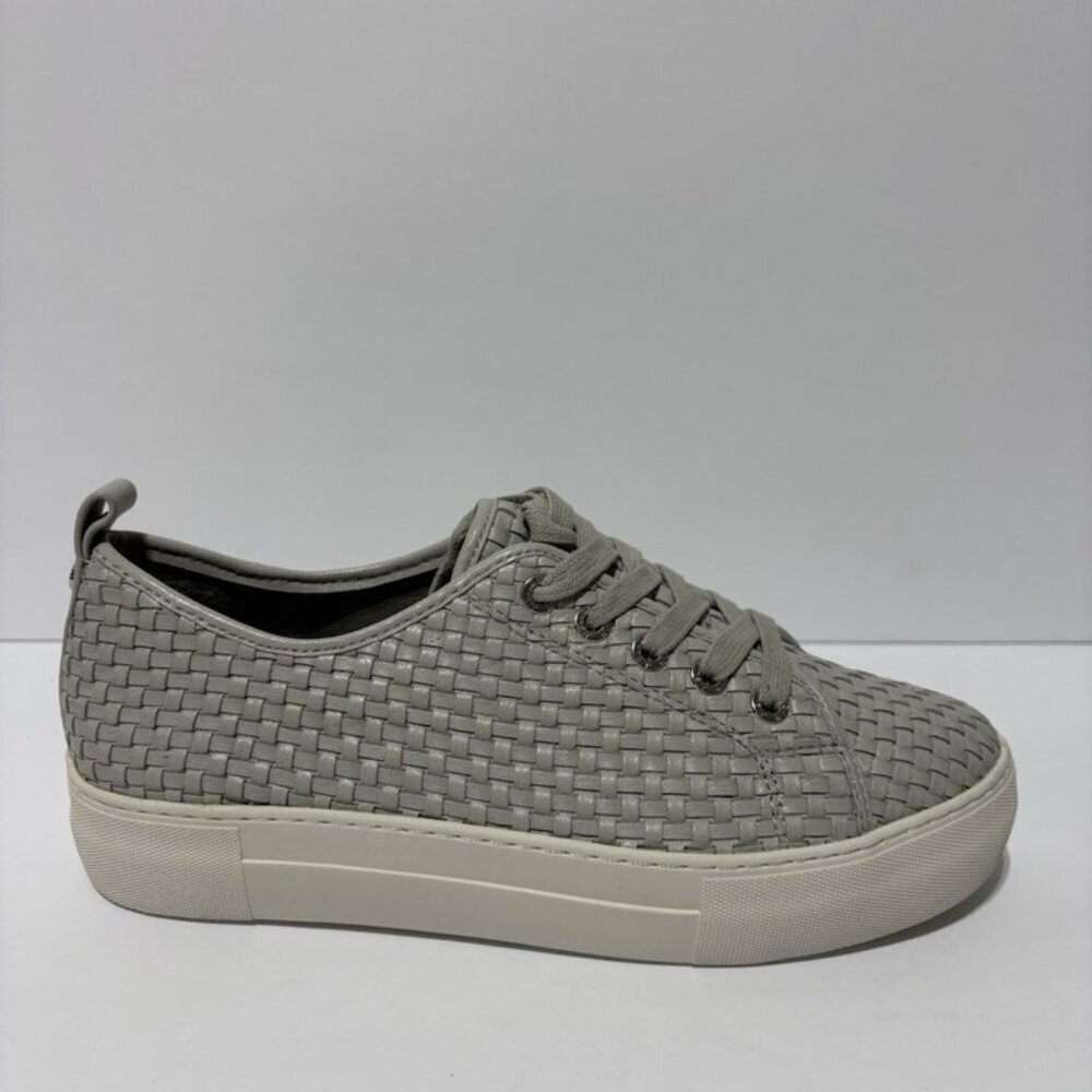 J Slides Women’s Artsy Grey Lace-Up Sneakers, Size 7 M